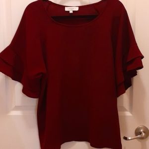 Umgee Waffle Knit Blouse